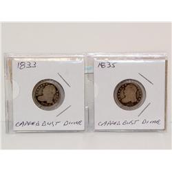 1833 & 1835 Capped Bust Dime (Times the Money)
