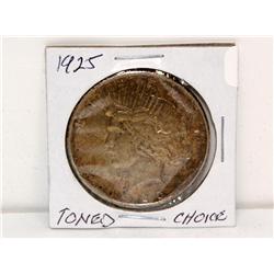 1925 Peace Silver Dollar With Light Rainbow