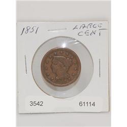 1851 Large Cent (Very Nice Coin)