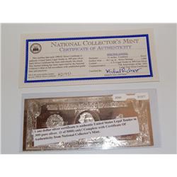 Collectors Mint 1998 Silver Certificate .99 Silver