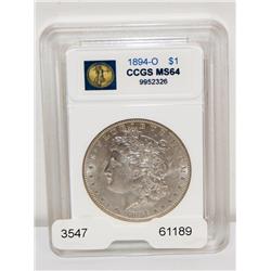 RARE 1894-O Dollar MS64