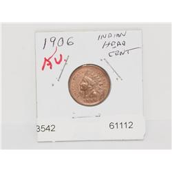 1906 Indian head Cent AU (Very Nice Coin)
