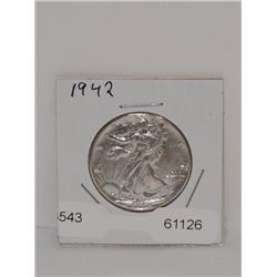 1942 AU Walking Liberty Half Dollar