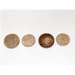 Four Third REICH German Silver Coins