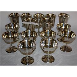 15 Pc Lot Of Signed DaVinci Silverplated Goblets