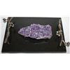 Image 1 : Natural Amethyst Geode Gemstone and Marble Tray