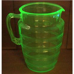 Collectible Vaseline Glass Pitcher