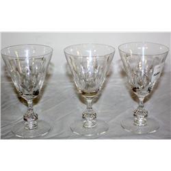 Set of 3 Fine Crystal Wine Glasses