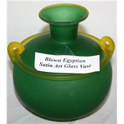 Blown Egyptian Satin Art Glass Vase