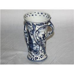 Royal Bonn Delft 3 Handle Vase Cirica 1890's