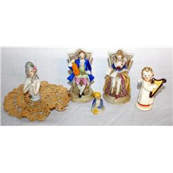 5 Antique Figurines--German , Japan, Ireland
