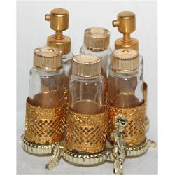 Antique Gold Filagree Vanity Perfume Set