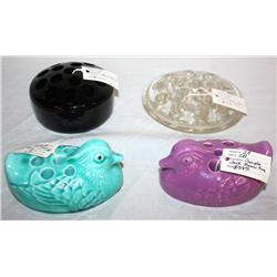 Lot of 4 Collectible Flower Frogs