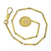 Image 1 : Mens Antique 12k Yellow Gold Threaded Textured Bar Link 9.25" Pocket Watch Chain