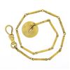 Image 2 : Mens Antique 12k Yellow Gold Threaded Textured Bar Link 9.25" Pocket Watch Chain