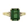 Image 6 : Vintage 10K Yellow Gold 2.64 ctw Emerald Cut Green Tourmaline Solitaire Band Rin