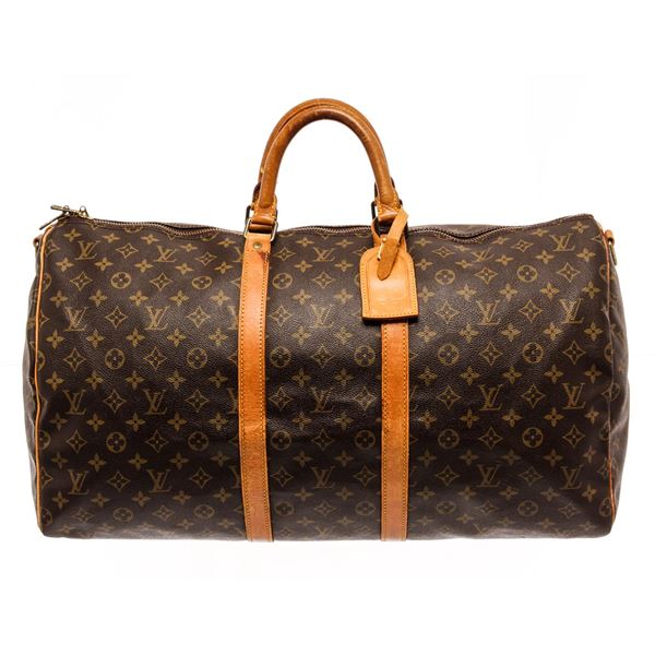 Louis Vuitton Brown Monogram Canvas Keepall Bandouliere 50 Travel Bag