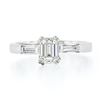Image 5 : 18k White Gold 1.26 ctw GIA Emerald Cut Diamond w/ Straight Baguette Accents Rin