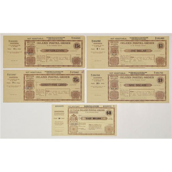 British Guiana and Guyana Post Office Corporation. ND (ca. 1950-1967), Unused Postal Order Assortmen