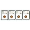 Image 1 : U.S., 1 Cent Lincoln, High Grade Uncirculated Penny Quartet, 1952-D, 1952-S, 1954-S, and 1955-S, all