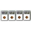 Image 2 : U.S., 1 Cent Lincoln, High Grade Uncirculated Penny Quartet, 1952-D, 1952-S, 1954-S, and 1955-S, all