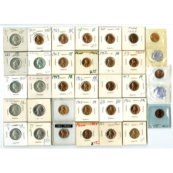 U.S. Proof & Silver Quarter and Cent Collection, 1955 to 1977.