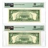 Image 2 : U. S., Legal Tender Note, $5, Series 1963, Fr.# 1536*, Sequential Pair of Issued Star Notes.