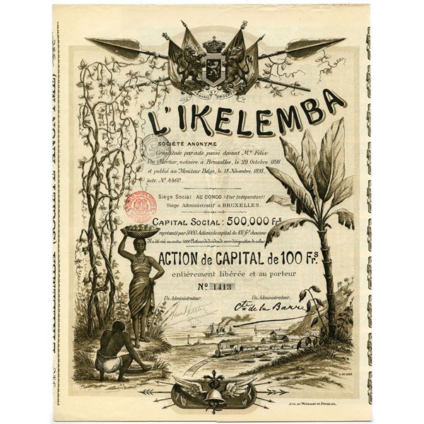 Belgian Congo. L'Ikelemba Public Limited Company, 1898 I/U Bond