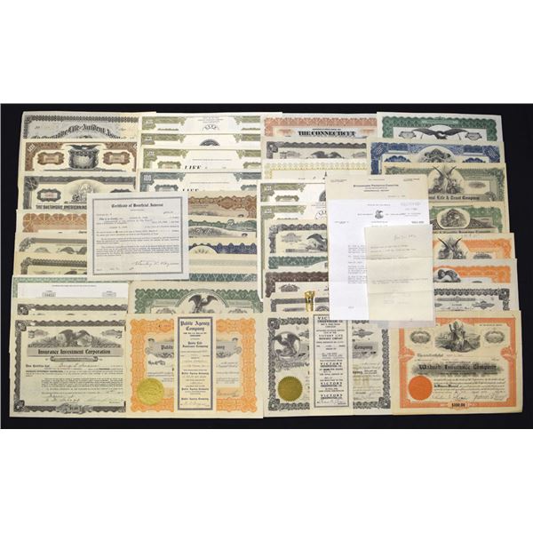 Insurance Company Stock and Bond Certificates Collection, ca. 1900s to 1960s