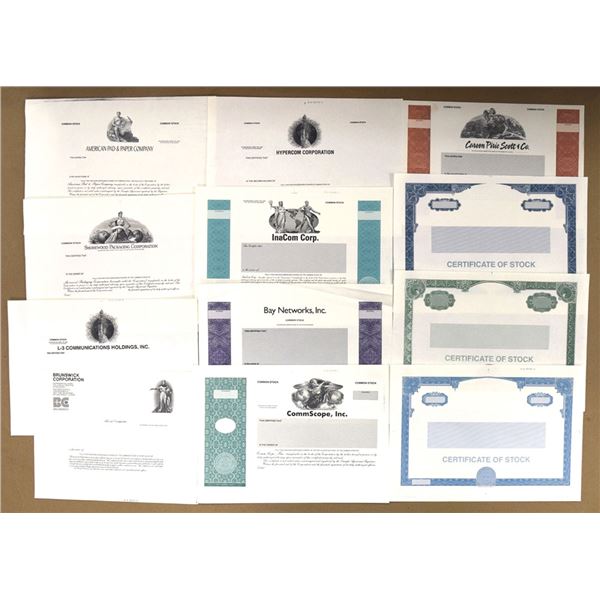 Industrial, Technology, and Retail Proof & Progress Proof Stock Certificate Collection, ca. 1980 to 