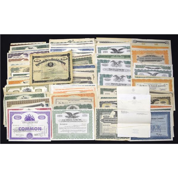 Manufacturing, Utilities, and Industrial Stock & Bond Certificates Collection, ca. 1900s to 1970s