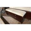 Image 2 : DARK WOODEN KING SIZE BED FRAME WITH MATTRESS, BOXSPRING, TWO MATCHING SINGLE DRAWER NIGHTSTANDS