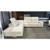 Image 2 : NATUZZI OFF WHITE LEATHER L SHAPE SECTIONAL - APPROX. 122"W X 110"D X 40"H