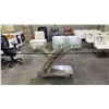 Image 1 : MODERN GLASS TOP DINING TABLE - APPROX. 71"W X 37 1/2"D X 30"H