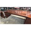 Image 2 : DARK WOODEN EXECUTIVE DESK WITH MATCHING SIDEBOARD - DESK MEASURES APPROX. 71"W X 34"D X 30"H,