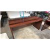 Image 3 : DARK WOODEN EXECUTIVE DESK WITH MATCHING SIDEBOARD - DESK MEASURES APPROX. 71"W X 34"D X 30"H,