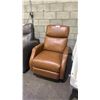 Image 1 : BROWN LEATHER SWIVEL ROCKING RECLINER