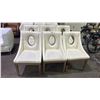 Image 1 : SIX WHITE LEATHER MODERN DINING CHAIRS