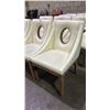 Image 2 : SIX WHITE LEATHER MODERN DINING CHAIRS