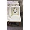 Image 3 : SIX WHITE LEATHER MODERN DINING CHAIRS