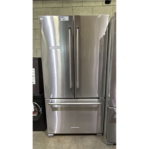 KITCHENAID KRFC302ESS08 STAINLESS STEEL 36"W FRENCH DOOR BOTTOM FREEZER REFRIGERATOR