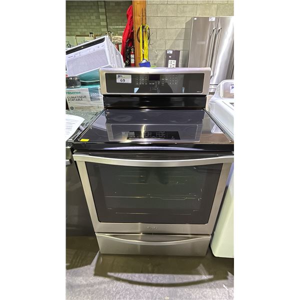 WHIRLPOOL YWFL910H0AS1 30"W ELECTRIC 4 BURNER RANGE AND CONVECTION OVEN