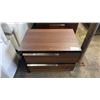 Image 2 : DARK WOODEN TWO DRAWER NIGHT STAND - APPROX. 28 1/2"W X 19"D X 20 1/2"H *MADE IN ITALY*