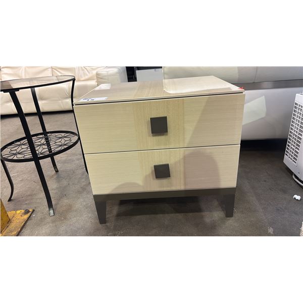MODERN TWO DRAWER NIGHTSTAND - APPROX. 24"W X 19"D X 22 1/2"W