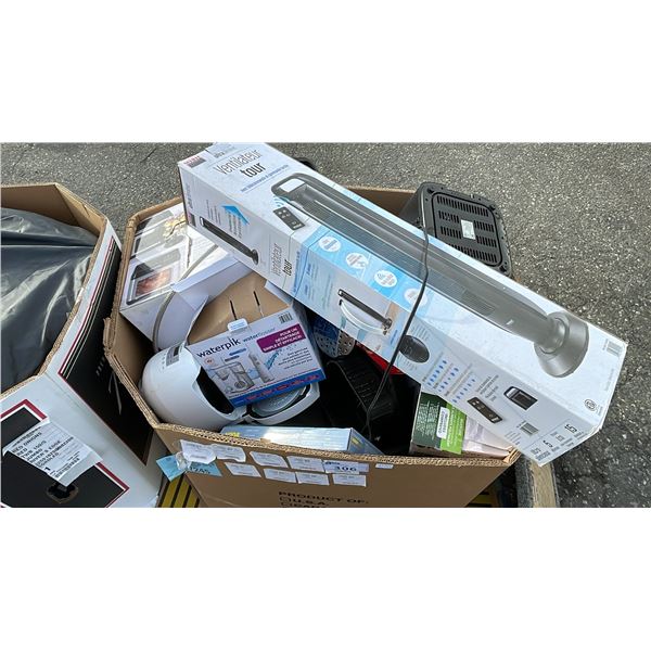 PALLET OF HOME GOODS - TOWER FAN, SMALL APPLIANCES, MASSAGER, AIR FRYER OVEN & MORE *MUST TAKE ALL