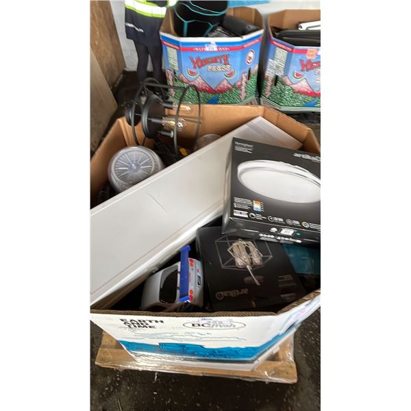 PALLET OF HOME GOODS - LED CEILING LIGHT, KITCHENWARE, STAINLESS STEEL WET/DRY VACUUMS & MORE *MUST
