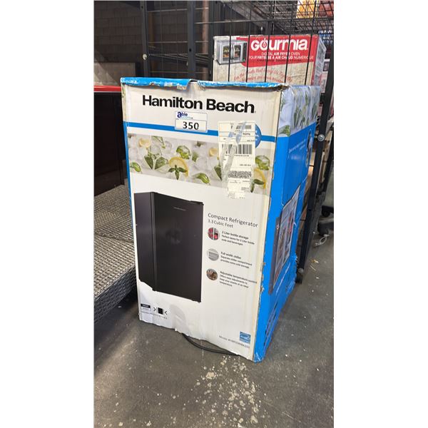 HAMILTON BEACH 3.3 CU. FT COMPACT REFRIGERATOR