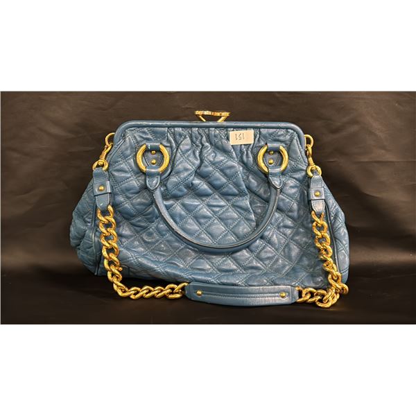 GENUINE PRADA BLUE PURSE WITH CERTIFICATION CARD, DUST BAG & ORIGINAL RECEIPTS