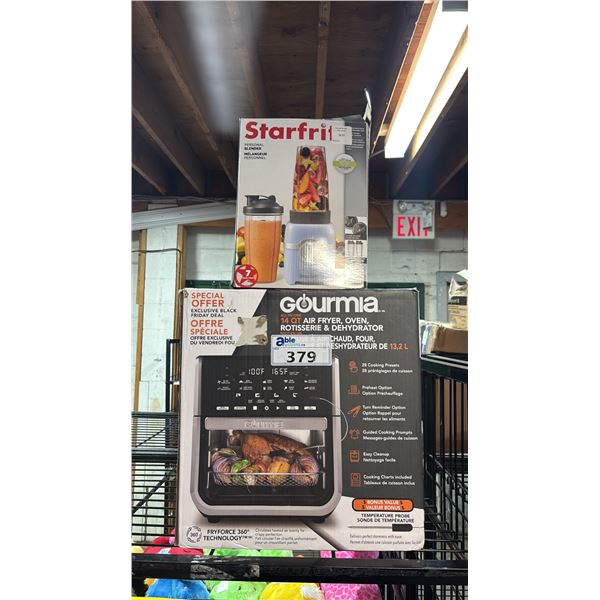 GOURMIA AIR FRYER/OVEN/ROTISSERIE/DEHYDRATOR & A PERSONAL BLENDER