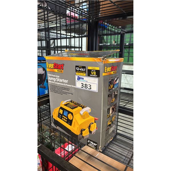 EVERSTART MAXX 1200 PEAK AMP JUMP STARTER WITH AIR COMPRESSOR & POWER INVERTER